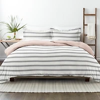 Rose Pink Echo Stripe 3-pc. King Duvet Cover Set