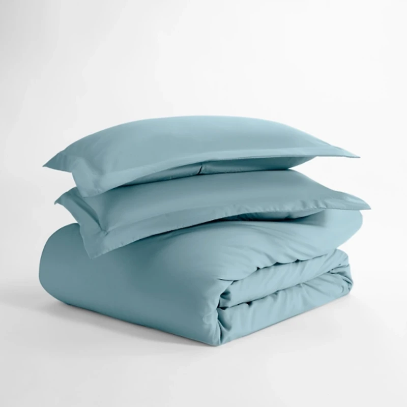 Ocean Blue Solid 3-pc. Queen Duvet Cover Set