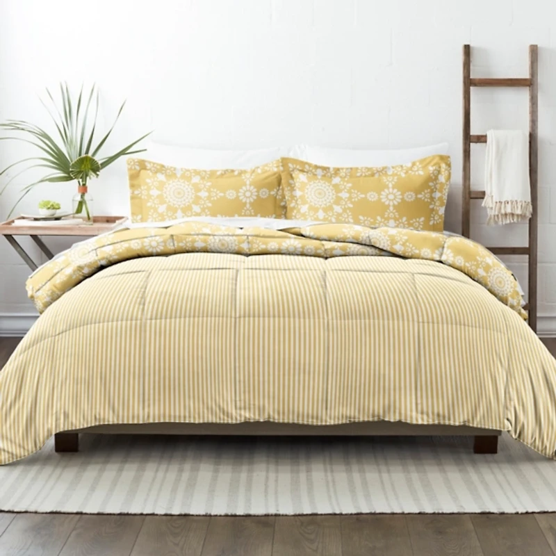 Yellow Daisy Medallion Queen 3-pc. Comforter Set