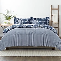 Navy Daisy Medallion Twin 3-pc. Comforter Set