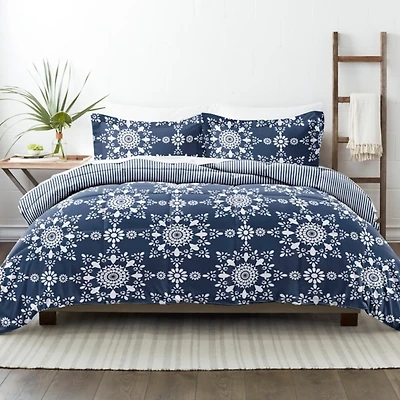 Navy Daisy Medallion Twin 3-pc. Comforter Set