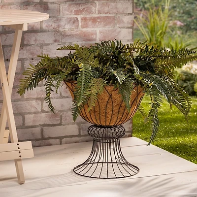 Wire Hourglass Planter with Coco Mat Liner