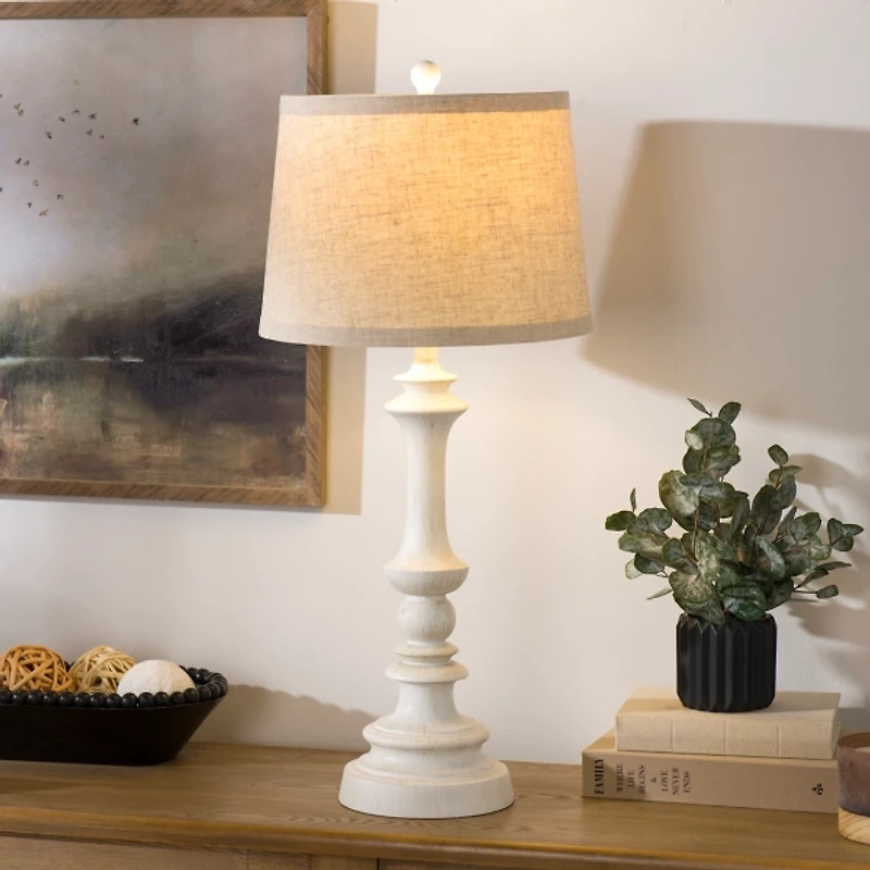 Ivory Savannah Spindle Table Lamp