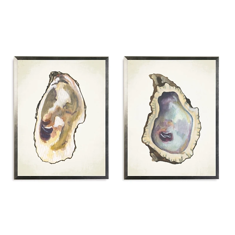 Oyster Shells Framed Art Prints, Set of 2