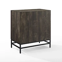 Joanelle Dark Steel and Wood Wine Cabinet