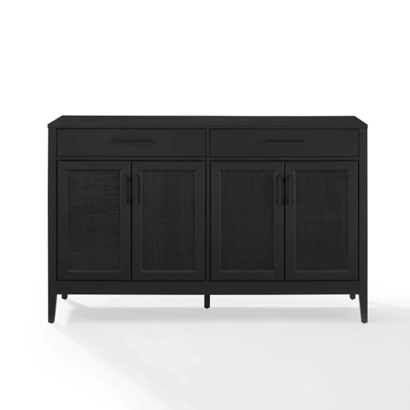 Micah Black Rattan Mesh Sideboard Cabinet