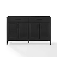 Micah Black Rattan Mesh Sideboard Cabinet