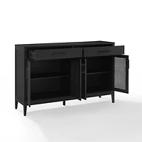 Micah Black Rattan Mesh Sideboard Cabinet
