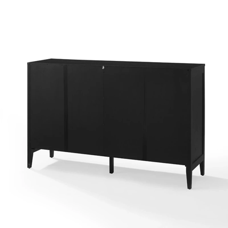 Micah Black Rattan Mesh Sideboard Cabinet
