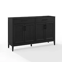 Micah Black Rattan Mesh Sideboard Cabinet