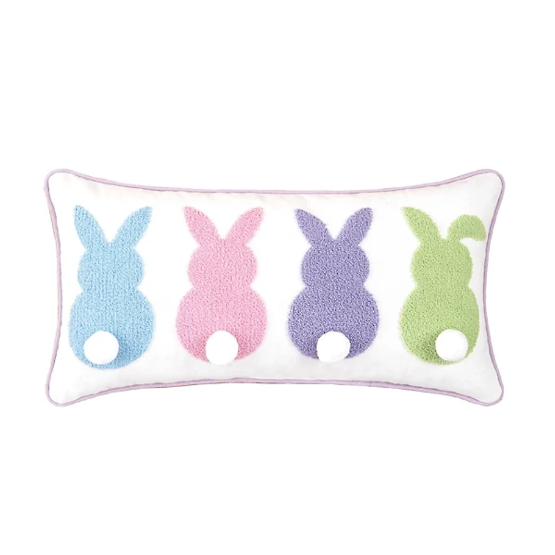 Pastel Bunny Tail Lumbar Pillow