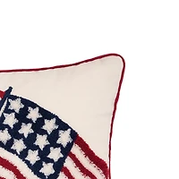 Tufted Double USA Flag Lumbar Pillow