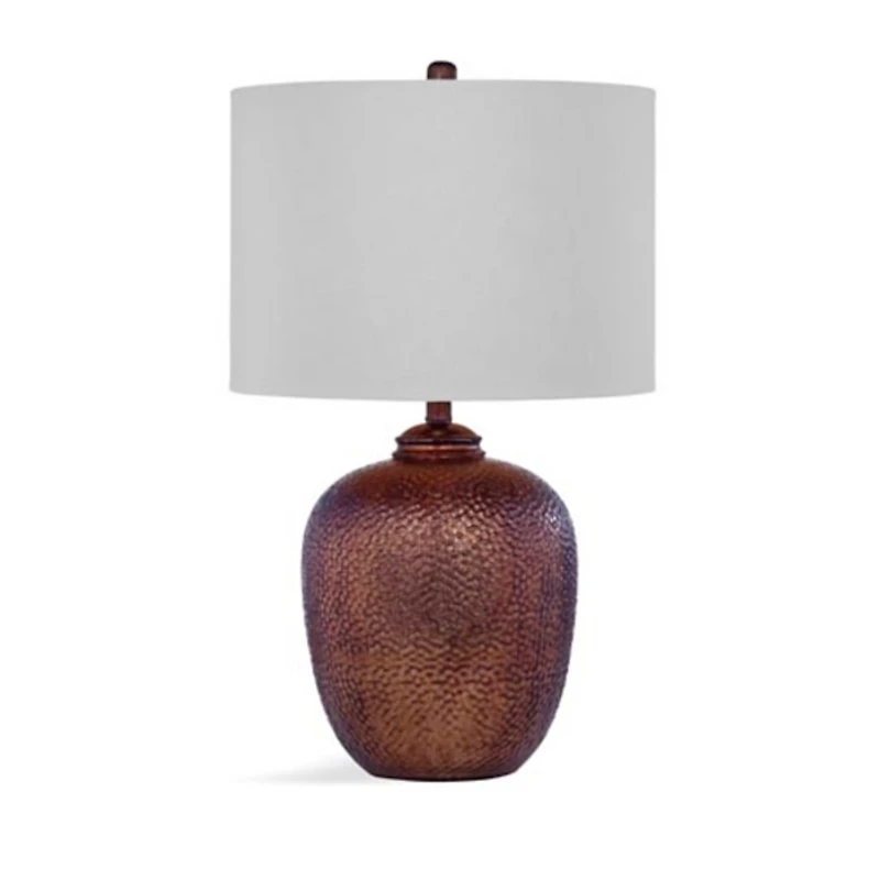 Round Copper Textured Table Lamp