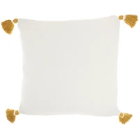 Mustard Stitched Lattice Throw Pillow