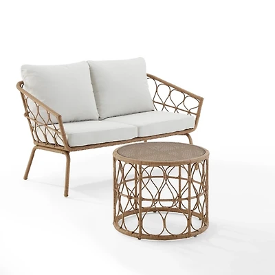 Woven Loop Rattan 2-pc. Outdoor Loveseat Set