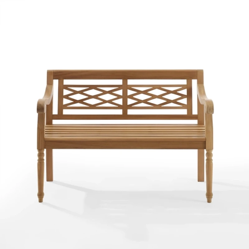 Lattice Teakwood Slatted Outdoor Bench
