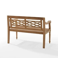 Lattice Teakwood Slatted Outdoor Bench