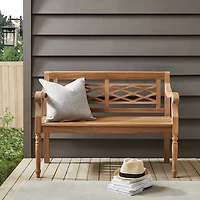 Lattice Teakwood Slatted Outdoor Bench