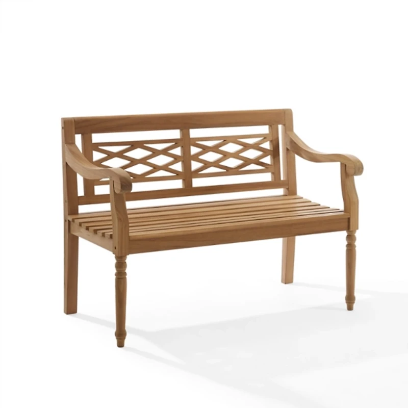 Lattice Teakwood Slatted Outdoor Bench