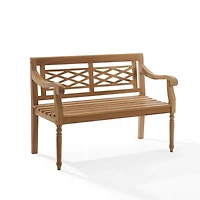 Lattice Teakwood Slatted Outdoor Bench