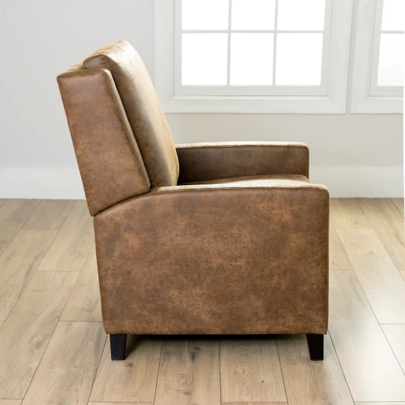 Brown Wyatt Faux Leather Recliner