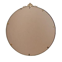 Antique Brass Metal Ornate Round Mirror