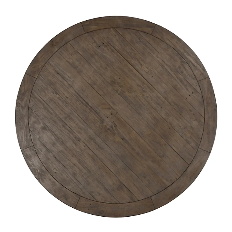 Weathered Brown Pine Wood Dining Table