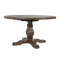 Weathered Brown Pine Wood Dining Table