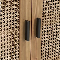 Reclaimed Pine and Woven Cane Cabinet
