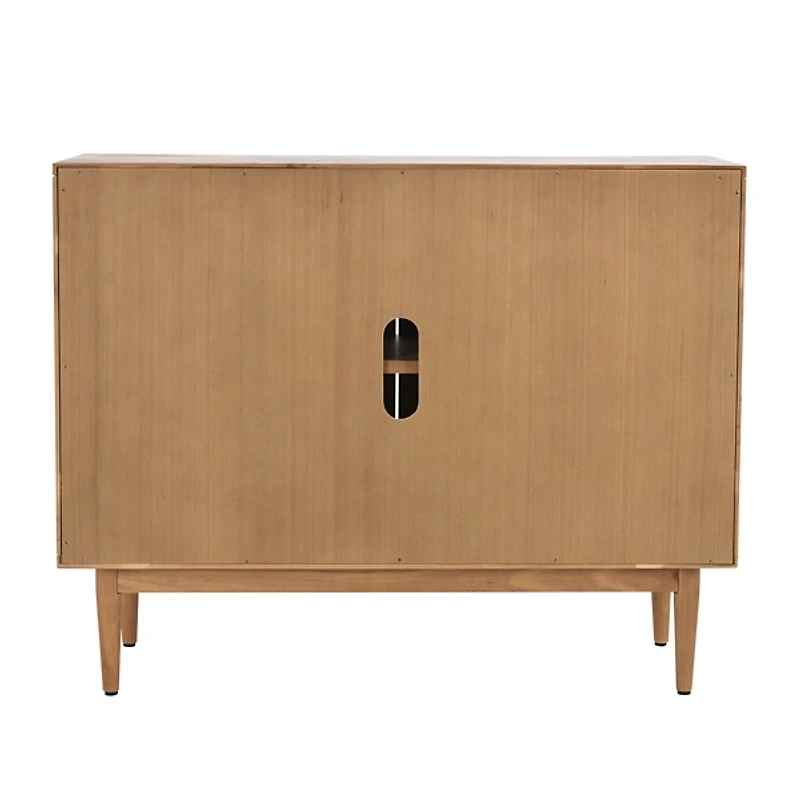 Reclaimed Pine and Woven Cane Cabinet