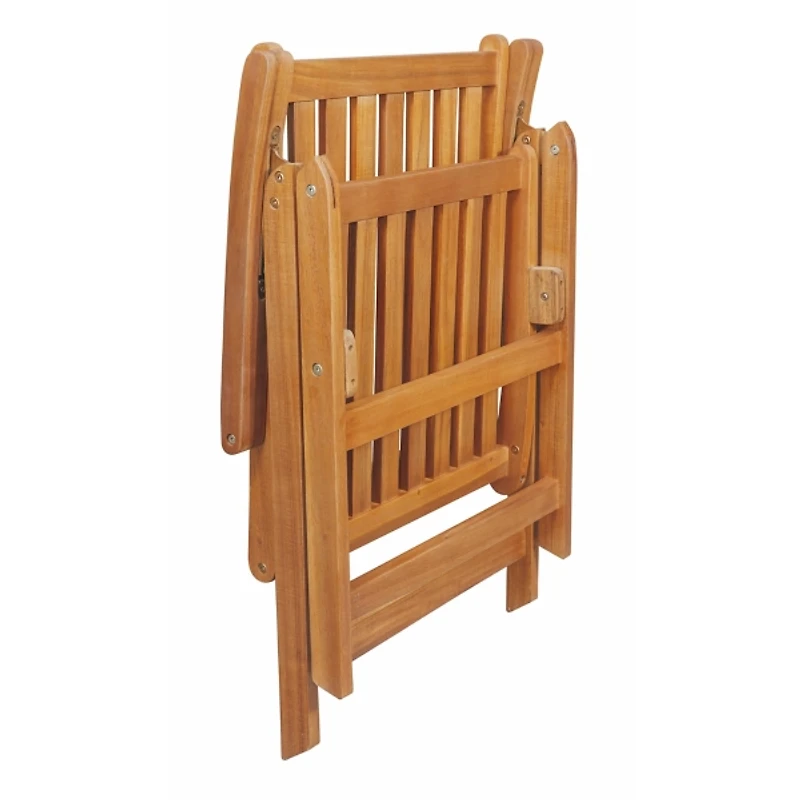 Warm Acacia Outdoor Folding Chairs, Set of 2