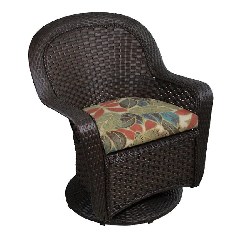 Brown Wicker Botanical Glider 3-pc. Bistro Set