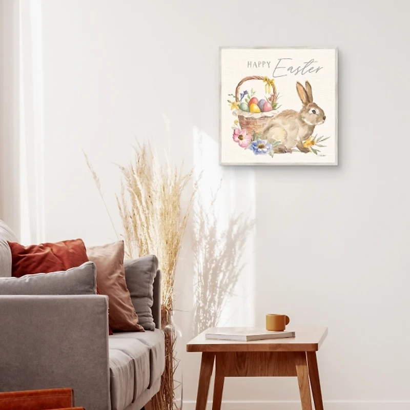 Eggs In Spring Basket Easter Canvas Wall Art