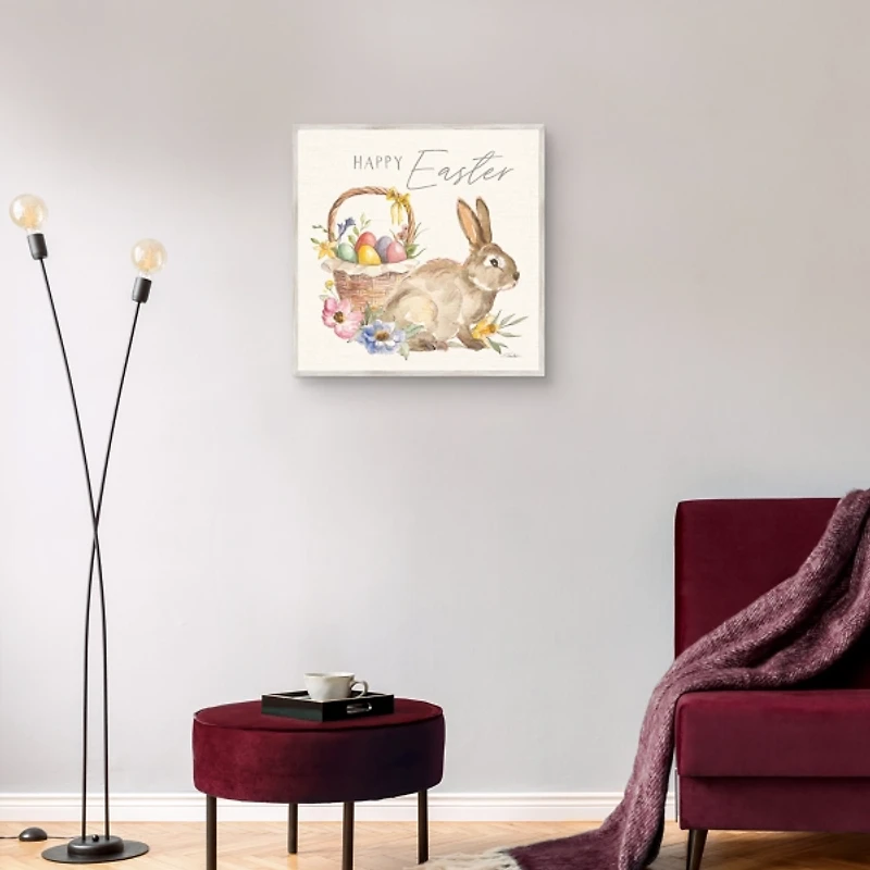 Eggs In Spring Basket Easter Canvas Wall Art