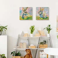 Rainbow Bunny 2-pc. Easter Canvas Wall Art Set
