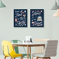 Liberty & Brave Canvas Wall Plaques, Set of 2