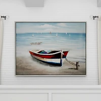 Resting Rowboat Framed Canvas Art Print