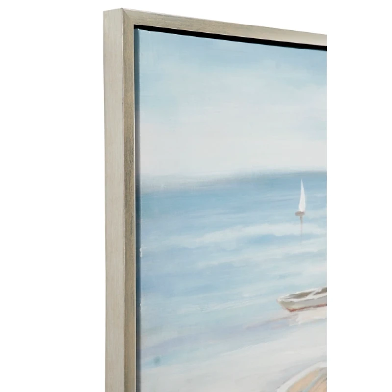 Resting Rowboat Framed Canvas Art Print