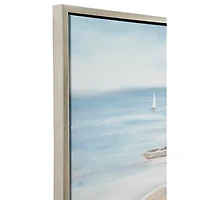 Resting Rowboat Framed Canvas Art Print