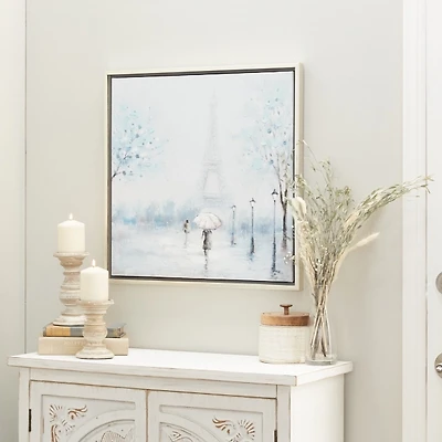 Rainy Paris Blues Transitional Framed Wall Art