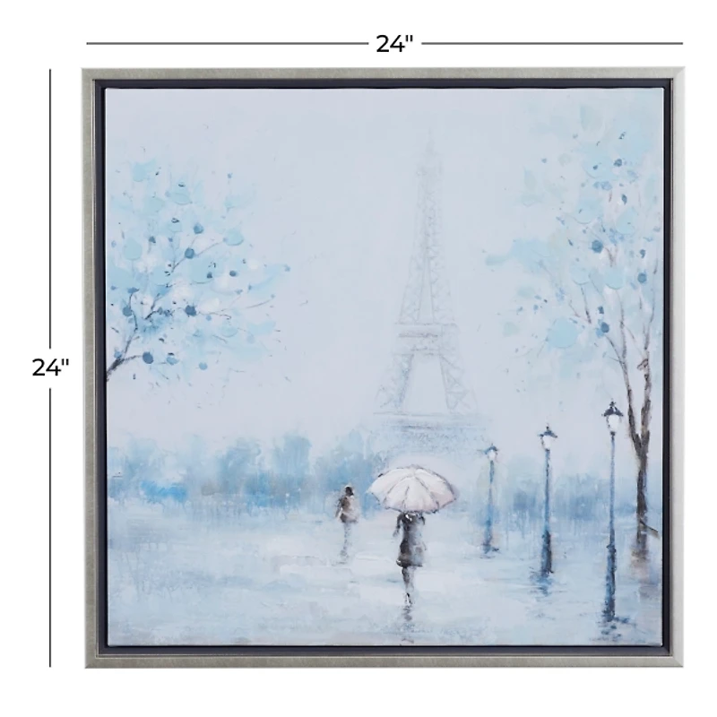 Rainy Paris Blues Transitional Framed Wall Art
