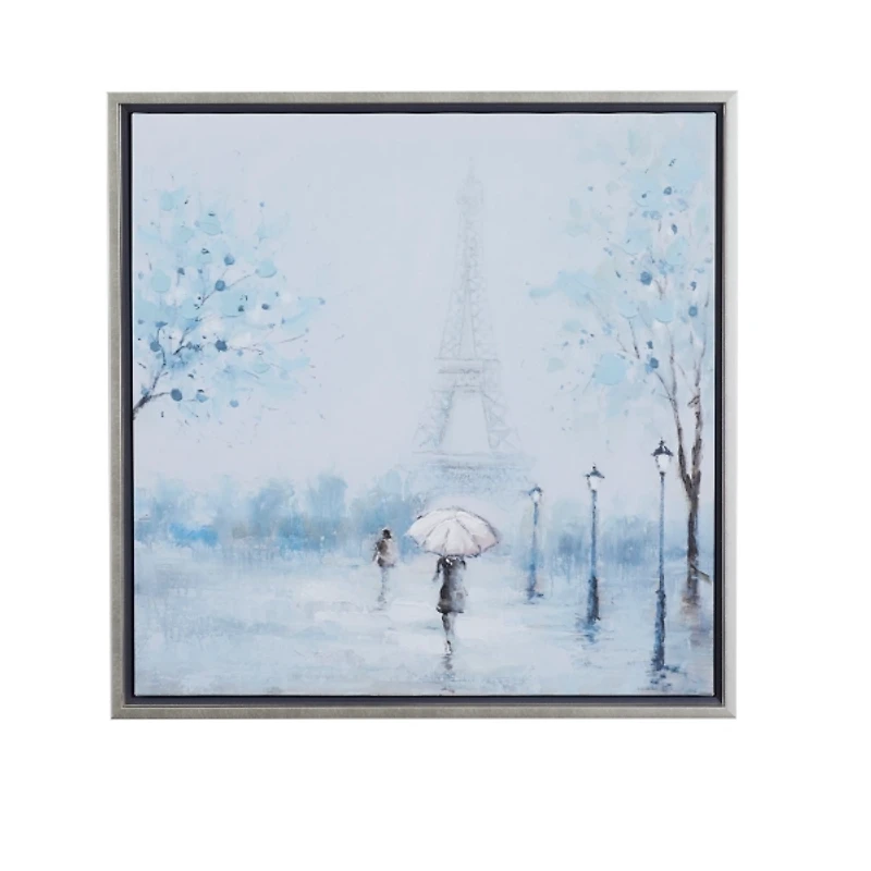 Rainy Paris Blues Transitional Framed Wall Art