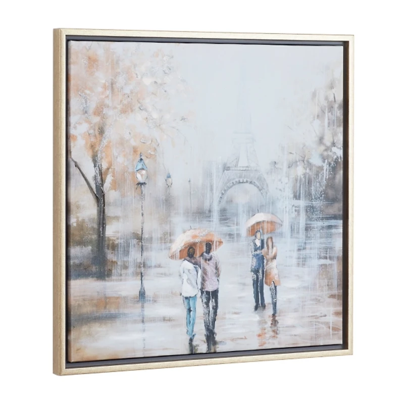 Romantic Rainy Paris Transitional Framed Wall Art