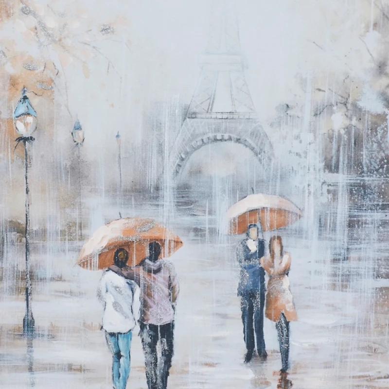 Romantic Rainy Paris Transitional Framed Wall Art