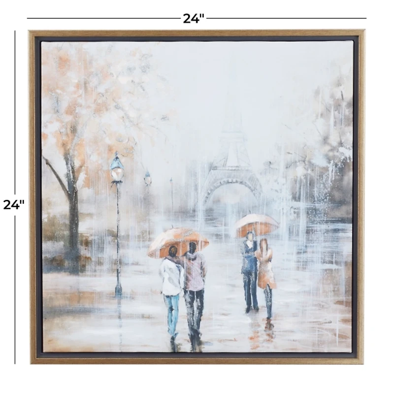 Romantic Rainy Paris Transitional Framed Wall Art