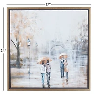 Romantic Rainy Paris Transitional Framed Wall Art
