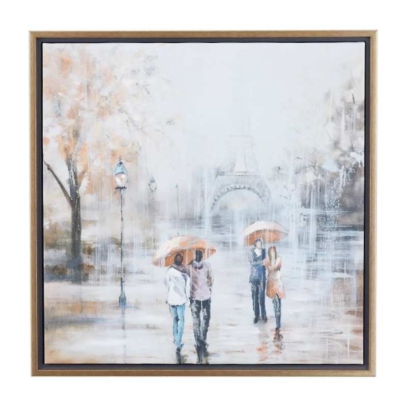 Romantic Rainy Paris Transitional Framed Wall Art