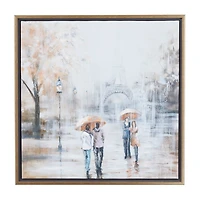 Romantic Rainy Paris Transitional Framed Wall Art