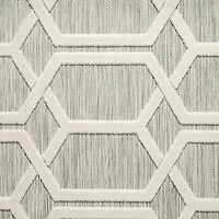 Gray Raised Honeycomb Indoor/Outdoor Area Rug, 7x9