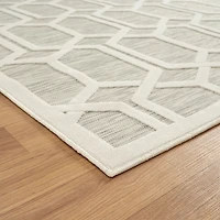 Gray Raised Honeycomb Indoor/Outdoor Area Rug, 7x9